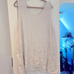 Silk cream embroidered tunic
